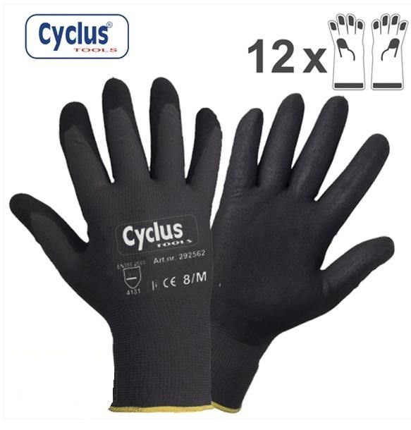 montage handschoen zwart maat m 12 stuks